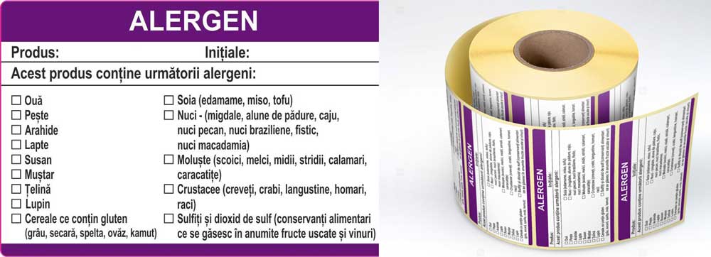 Etichete autocolante alergeni